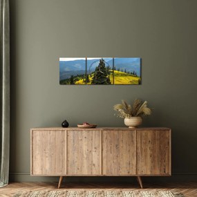 Tablou - Lunca de munte (cu ceas) (90x30 cm)