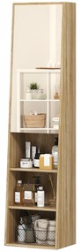 HOMCOM Mobilier baie coloană trapezoidal cu ușă oglindă, raft 6 nivele, 40 x 30 x 165 cm | Aosom Romania