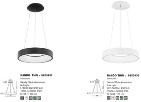 Lustra LED design modern circular RANDO THIN negru 3000K NVL-9453431