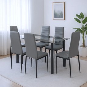 Denton 6+1 set de luat masa gri-negru