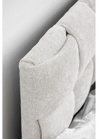 Pat matrimonial crem tapițat cu somieră 140x200 cm Eve – Miuform