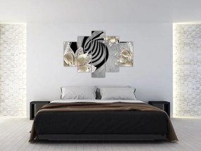 Tablou - 3D Flori aurii (150x105 cm)