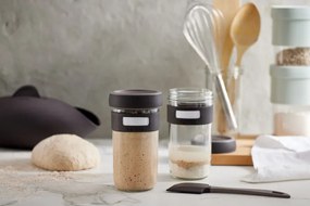 Set recipiente dospire paine Lekue 1010175, 3 piese, 9,3 x 9,3 x 17 cm, -20/+80 °C, Maro