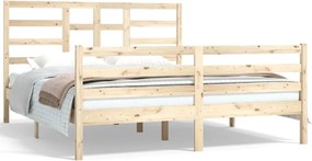 vidaXL Cadru de pat fără saltea, 160x200 cm, lemn masiv