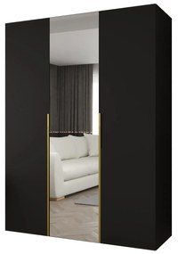 Dulap de haine 150 cm Alice 2 (Negru + Auriu). 1126164