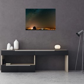 Tablou pe sticlă cu Calea lactee (70x50 cm)