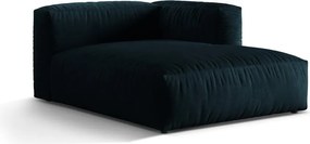 Modul pentru canapea modulară albastru închis cu tapițerie din catifea (cu colț pe partea dreaptă) Martina – Micadoni