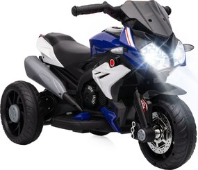 HOMCOM Motocicletă Electrică pentru Copii 3-5 Ani, Max. 25kg, cu Baterie 6V, Albastru | Aosom Romania