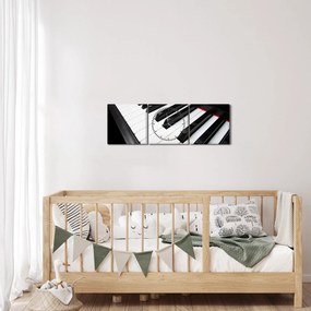 Tablou ccu clapele de pian (cu ceas) (90x30 cm)