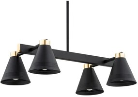 Lustră pe tijă AVALONE 4xE27/15W/230V neagră/aurie Argon 1774