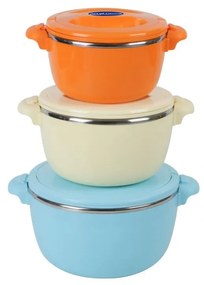 SET 3 CASEROLE TERMICE 2+4+6L,BELLY BLUE