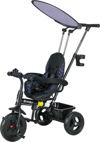 HOMCOM Tricicletă pentru copii 6-în-1 cu bară de împins, copertină, centură, coș pentru depozitare, pentru 1-5 ani, Albastru închis | Aosom Romania