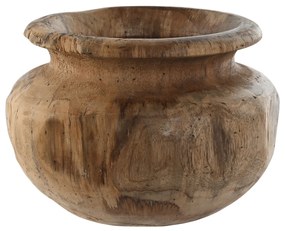 Vaza decorativa Craft din lemn de tec natur, 30x20 cm