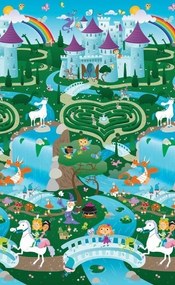 Covoras de Joaca cu Doua Fete pentru Copii Prince Lionheart City / Fantasyland