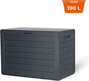 Cutie de depozitare WOODEBOX, 190L, 78x44x55cm, antracit Prosperplast
