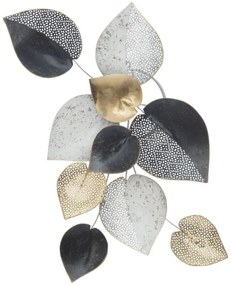 Decoratiune de perete multicolora din metal, 62,5x5,5x40 cm, Leafs Mauro Ferretti