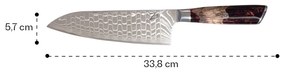 Infinity Wave, 8” cuțit bucătar, 61 HRC, oțel damasc
