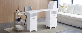 MANIA201 - Masuta manichiura, 120 cm, cu aspirator incorporat, masa cosmetica - Alba