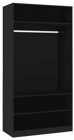 Șifonier, negru, 100x50x200 cm, pal