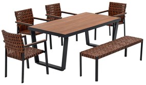 Set de mobilier de grădină TEXAS cu bancă și masă mare