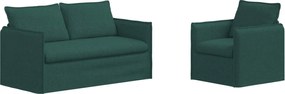 vidaXL Set de canapea 2 pcs Verde închis 196 x 82 x 85 cm țesătură