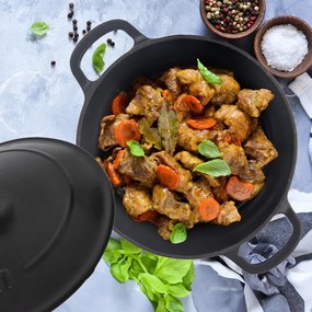 Oală cu capac din fontă 5,2 l adecvată pentru plita cu inducție LITINA SMALT – Orion