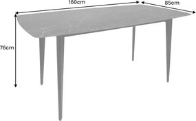 Masa dining design modern Milano antracit 160x85cm