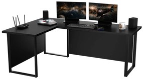 Masă PC de colț Vintid (Negru). 1054978