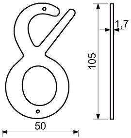 Număr casă 8", RN.105HR, negru"