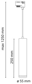 Lustră pe cablu pentru sistem de șină PARIS 3xGU10/10W/230V + sistem de șină 1 m