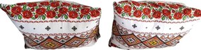 Set 2 perne decorative Casa Gino®, dimensiuni 40X40 cm, pentru living, bucatarie si dormitor, bumbac 100%, Motive traditionale si Trandafiri