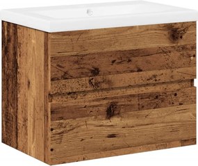 vidaXL Dulap pentru chiuveta, lavoar încorporat, lemn vechi