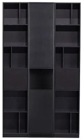 Bibliotecă modulară neagră din lemn masiv de pin 120x210 cm Finca – WOOOD