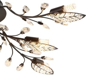 Plafoniera metal negru mat, cristale acrilice JANIS