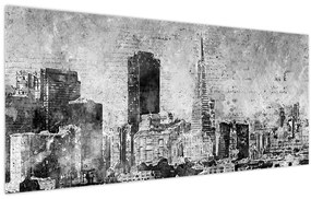 Tablou - Oraș de artă de cafea (120x50 cm)
