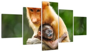 Tablou cu maimuțe (125x70 cm), în 40 de alte dimensiuni noi