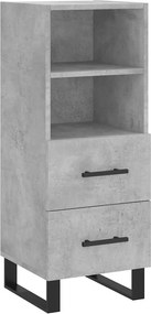vidaXL Servantă, gri beton, 34,5x34x90 cm, lemn compozit