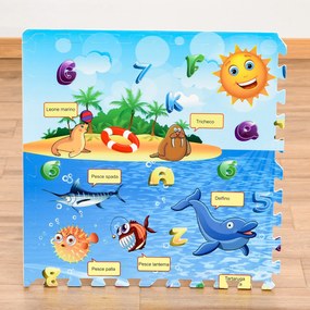 HOMCOM Covoras Puzzle 24 Piese Impermeabil Antiderapant din EVA | Aosom Ro