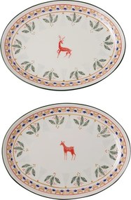 Set 2 platouri rotunde din ceramica, "Frimas"
