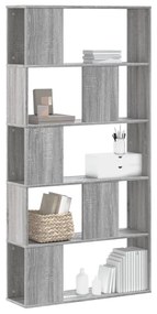 vidaXL Bibliotecă cu 5 niveluri gri sonoma 80,5x23,5x162,5 cm lemn