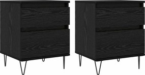 vidaXL Dulap de pat Stejar Negru 40 x 35 x 50 cm Lemn compozit