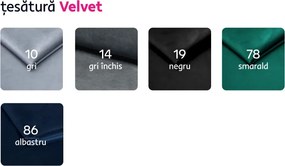 Fotoliu de lux, stofă gri-maro Velvet, ROMANO