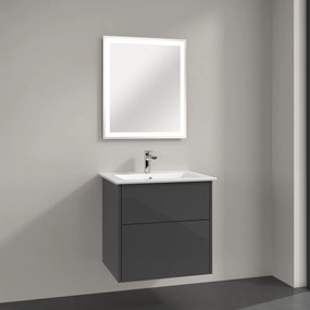 Villeroy &amp; Boch Finero lavoar cu dulap și oglindă 65 cm gri S00301FPR1