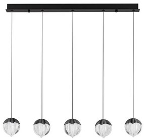 Lustra cu 5 pendule LED ALICIA negru