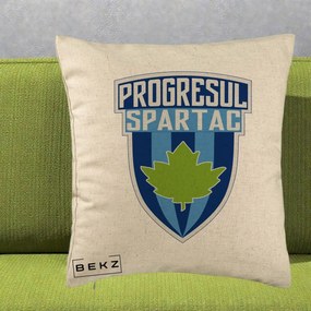 Perna Personalizata Progresul Spartac Fotbal, 40x40 cm, Bej, Husa Detasabila, Perna Inclusa, BEKZ®