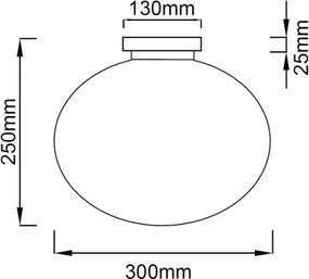 Plafonieră PALLA Open Design OR81152 1xE27/12W/230V Ø 30 cm crom lucios