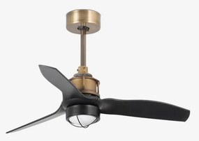 Lustra cu Ventilator si telecomanda JUST FAN XS LED auriu vintage/negru