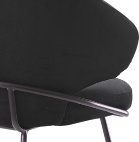 Scaun tapitat design LUX Kinley, catifea roche neagra 115877 HZ