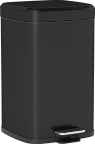 HOMCOM Coș de gunoi dreptunghiular cu pedală 20 L din metal, cu capac, găleată detașabilă, antiamprentă, negru | Aosom Romania