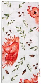 Baby Nellys Scutec de bumbac de calitate - Tetra Premium, 70x80cm - Vulpe, alb